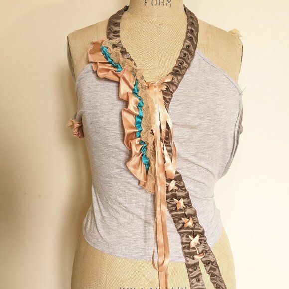 トップス D&G DOLCE&GABBANA Frilled Camisole D&G | Tops | Dg Dolce Gabbana Grey Sleeveless Holterneck